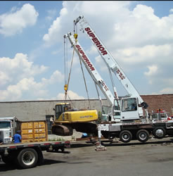 Dual Crane lift of 63,000 lb Excavator